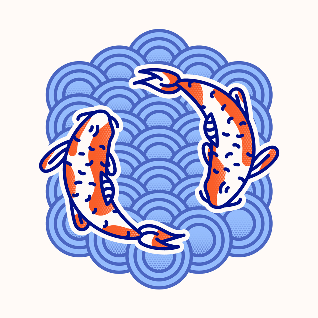 two koi fish